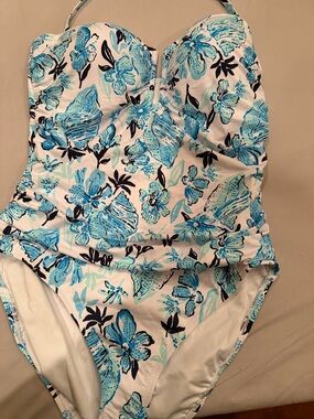 Lilly Pulitzer Blue Floral One-Piece Swimsuit